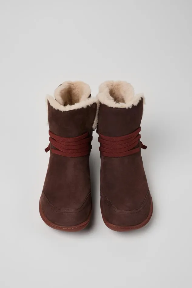 Women Camper Ankle Boots Peu Brown Nubuck Boots Women Camper Ankle Boots Peu Brown Nubuck Boots