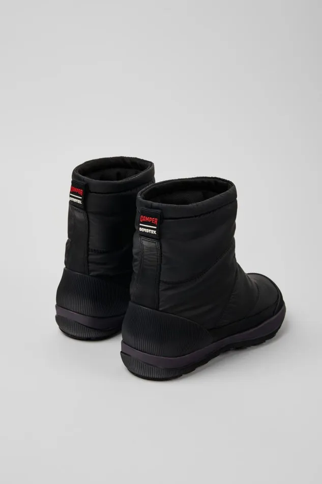 Women Camper Ankle Boots Peu Pista GORETEX Black Textile And Leather Boots Women Camper Ankle Boots Peu Pista GORETEX Black Textile And Leather Boots