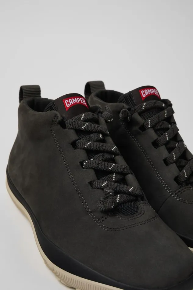 Women Camper Ankle Boots Peu Pista GORETEX Gray Nubuck And Textile Ankle Boots