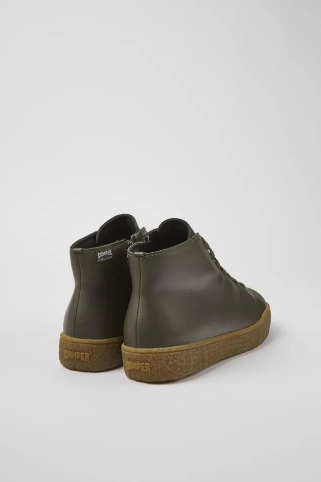 Women Camper Ankle Boots Peu Terreno HYDROSHIELD Green Leather Shoes Women Camper Ankle Boots Peu Terreno HYDROSHIELD Green Leather Shoes