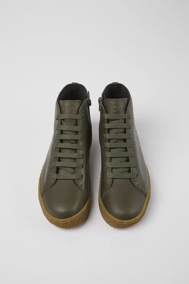 Women Camper Ankle Boots Peu Terreno HYDROSHIELD Green Leather Shoes Women Camper Ankle Boots Peu Terreno HYDROSHIELD Green Leather Shoes