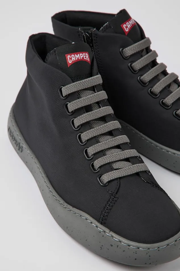 Women Camper Ankle Boots Peu Touring Black Recycled PET Sneaker Bootie