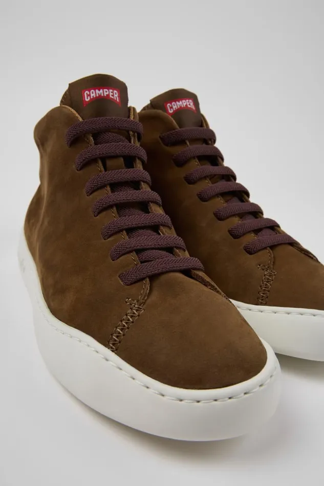 Women Camper Ankle Boots Peu Touring Brown Nubuck Sneakers