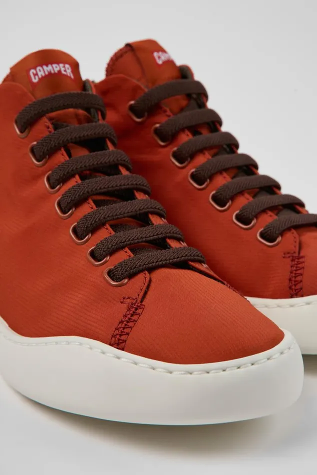 Women Camper Ankle Boots Peu Touring Red Recycled PET Sneakers