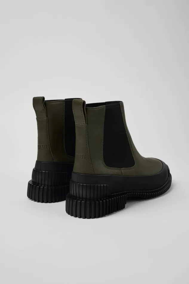 Women Camper Ankle Boots Pix Green And Black Leather Chelsea Boot Women Camper Ankle Boots Pix Green And Black Leather Chelsea Boot