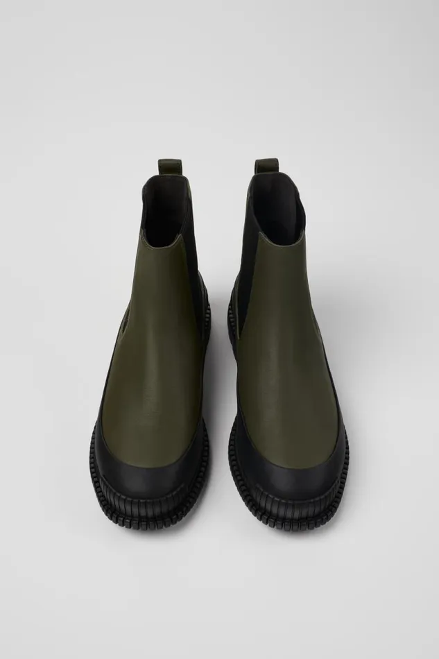 Women Camper Ankle Boots Pix Green And Black Leather Chelsea Boot Women Camper Ankle Boots Pix Green And Black Leather Chelsea Boot
