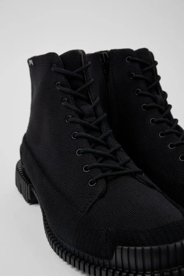 Women Camper Ankle Boots Pix TENCEL Black Textile Ankle Boots