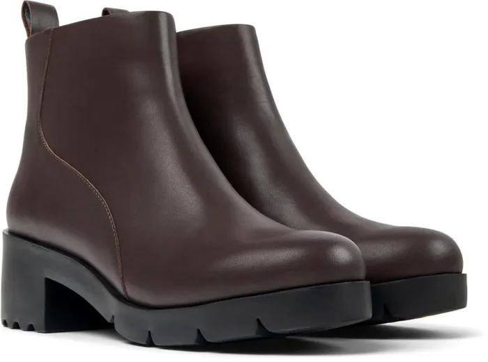 Women Camper Ankle Boots Wanda Brown Leather Boots