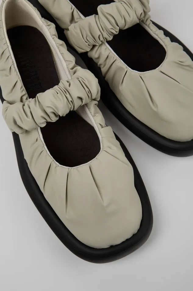 Women Camper Ballerinas Onda Gray Textile Mary Jane