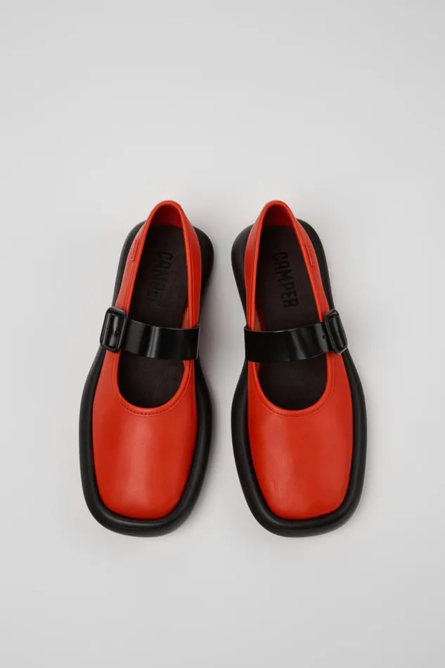 Women Camper Ballerinas Onda Red Leather Mary Jane Women Camper Ballerinas Onda Red Leather Mary Jane