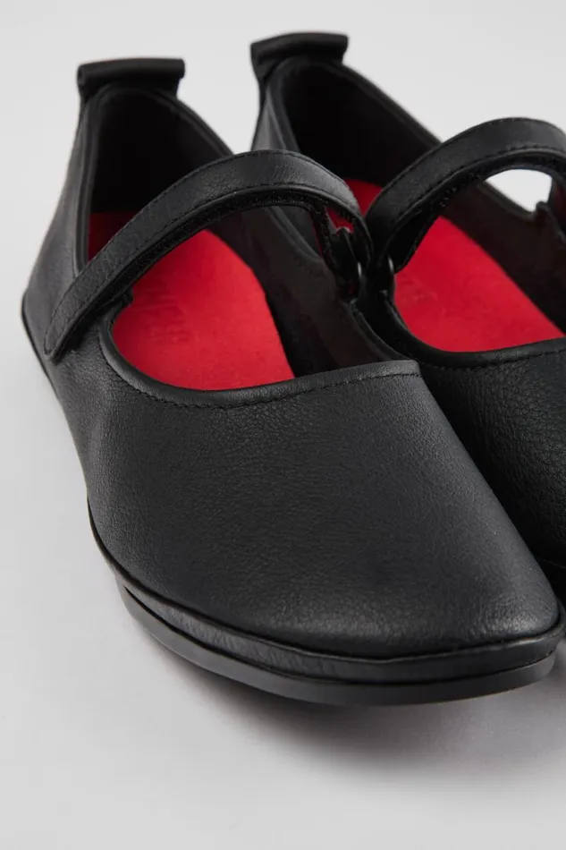 Women Camper Ballerinas Right Black Leather Shoes