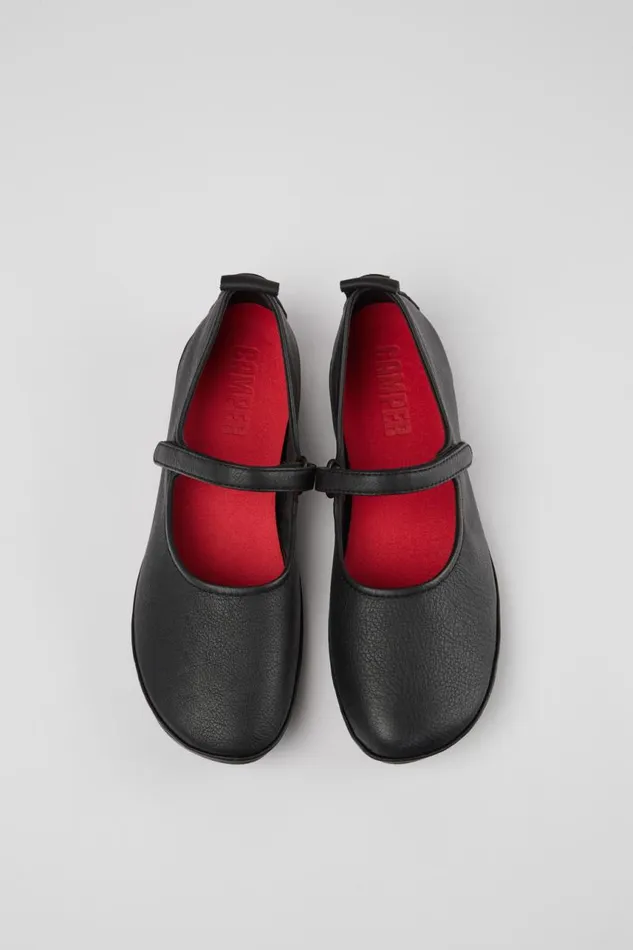 Women Camper Ballerinas Right Black Leather Shoes Women Camper Ballerinas Right Black Leather Shoes