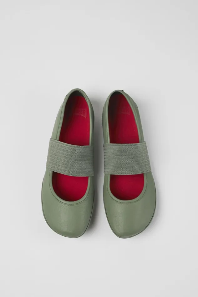 Women Camper Ballerinas Right Green Leather Ballerinas Women Camper Ballerinas Right Green Leather Ballerinas