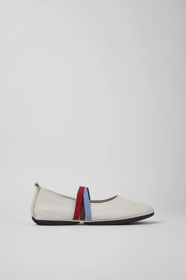 Women Camper Ballerinas Twins White Leather MoccasinsBallerinas Women Camper Ballerinas Twins White Leather MoccasinsBallerinas