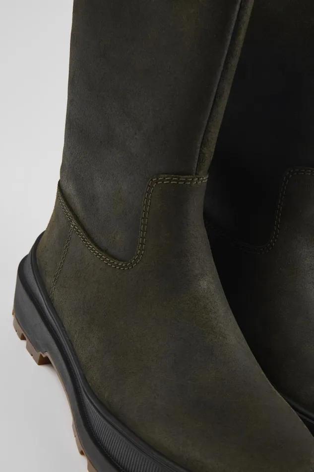 Women Camper Boots Brutus Trek MICHELIN Green Nubuck Boots