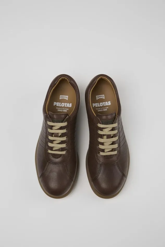 Women Camper Casual Shoes Pelotas Brown Leather Shoe Women Camper Casual Shoes Pelotas Brown Leather Shoe