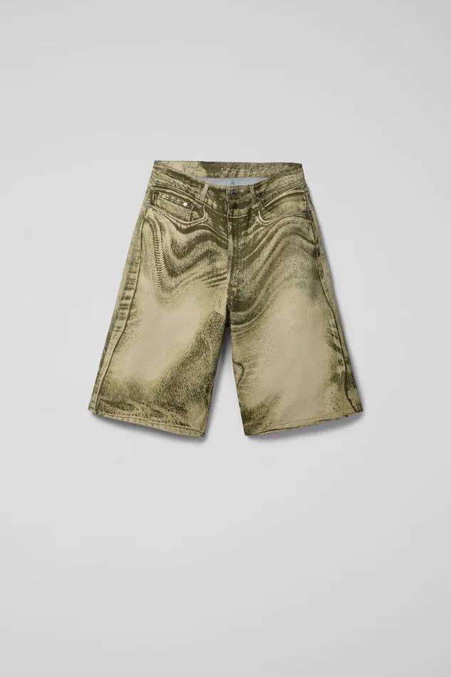 Women Camper Denim Denim Shorts BlackGreen Denim Shorts