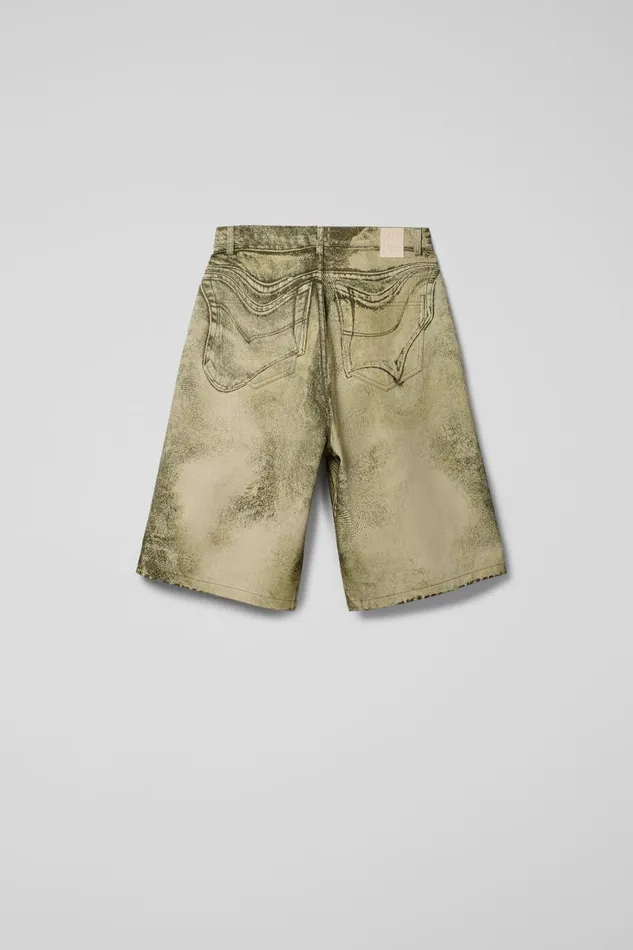 Women Camper Denim Denim Shorts BlackGreen Denim Shorts
