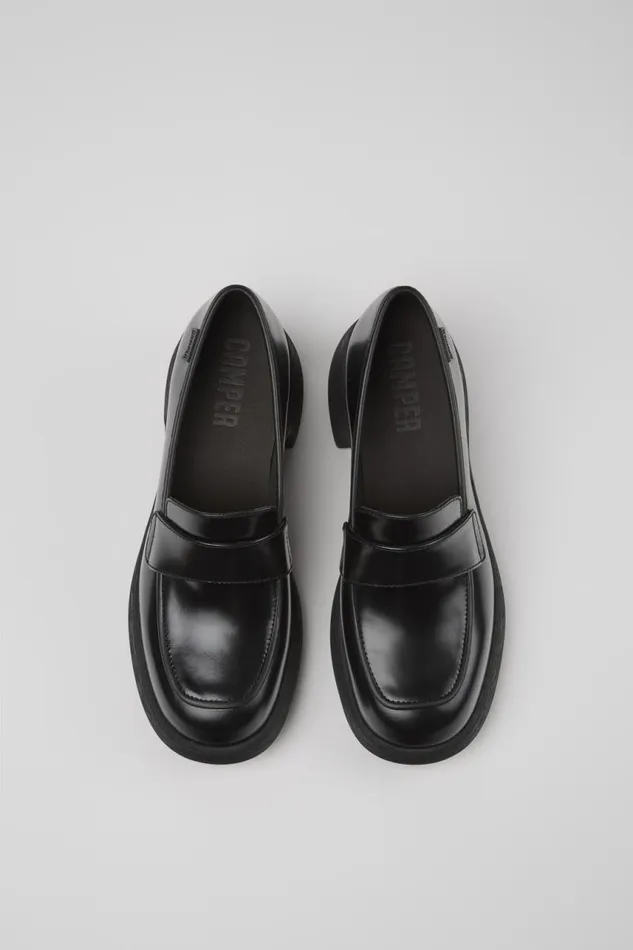 Women Camper Formal Shoes Thelma Black Leather Loafer Women Camper Formal Shoes Thelma Black Leather Loafer