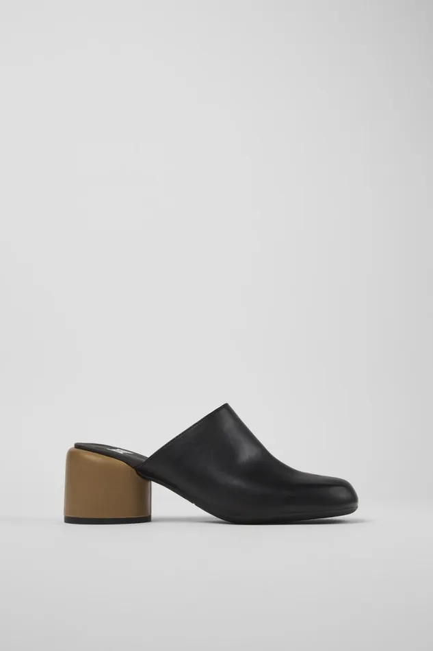 Women Camper Formal Shoes Twins Black Leather Clogs Women Camper Formal Shoes Twins Black Leather Clogs