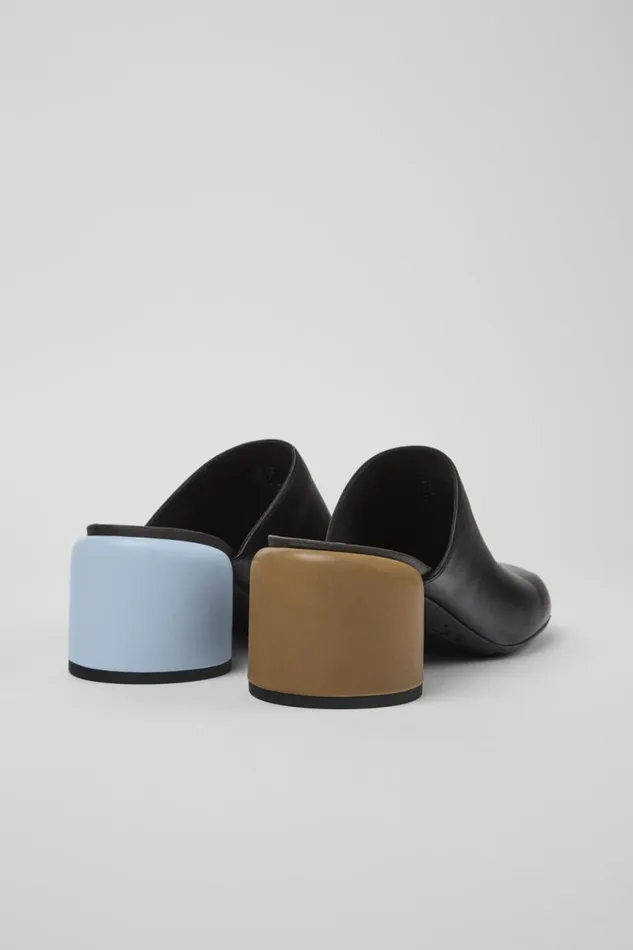 Women Camper Formal Shoes Twins Black Leather Clogs Women Camper Formal Shoes Twins Black Leather Clogs
