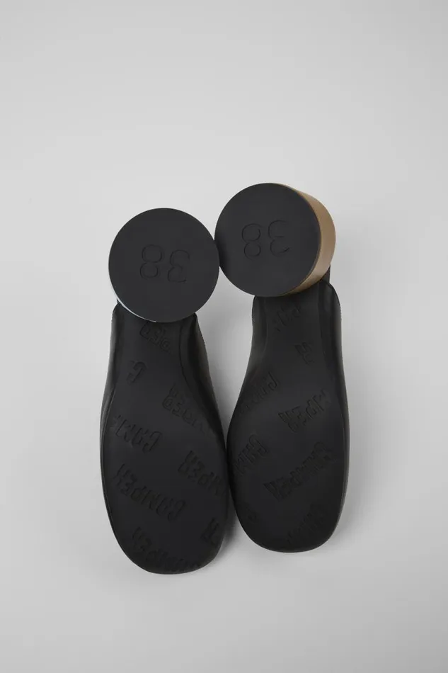 Women Camper Formal Shoes Twins Black Leather Clogs Women Camper Formal Shoes Twins Black Leather Clogs