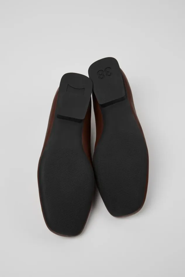 Women Camper Formal Shoes Twins Brown Leather Ballerinas Women Camper Formal Shoes Twins Brown Leather Ballerinas