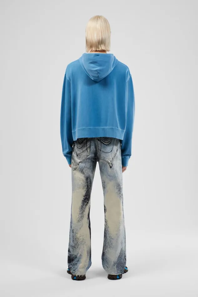 Women Camper Jersey Hoodie Blue Organic Cotton Hoodie