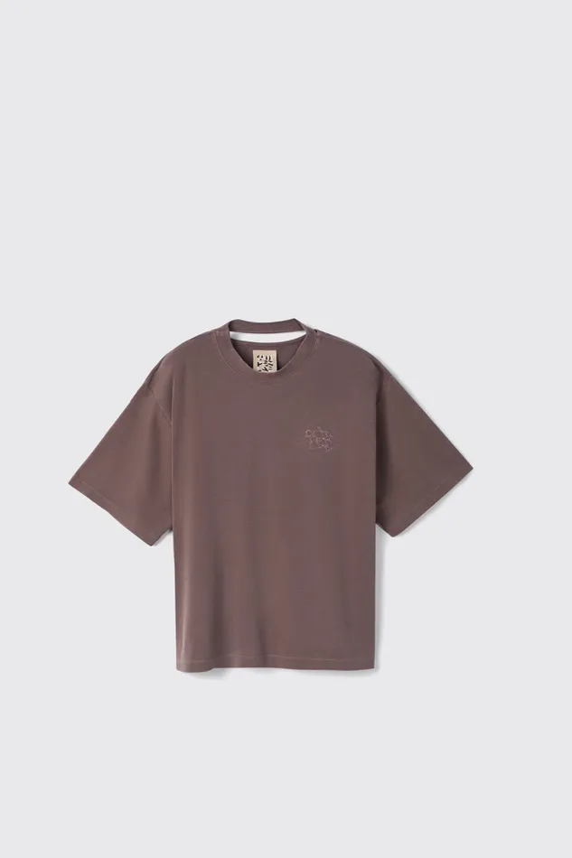 Women Camper Jersey TShirt Dusty Brown Organic Cotton TShirt