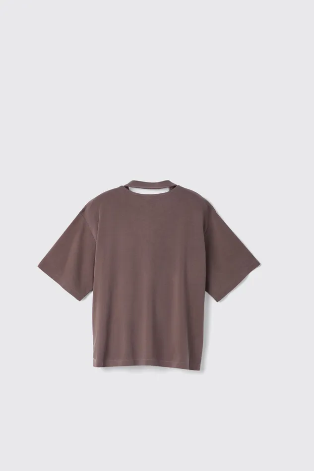 Women Camper Jersey TShirt Dusty Brown Organic Cotton TShirt