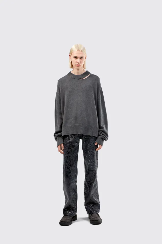 Women Camper Knit Melange Knit Sweater Gray Melange Knit Sweater Women Camper Knit Melange Knit Sweater Gray Melange Knit Sweater