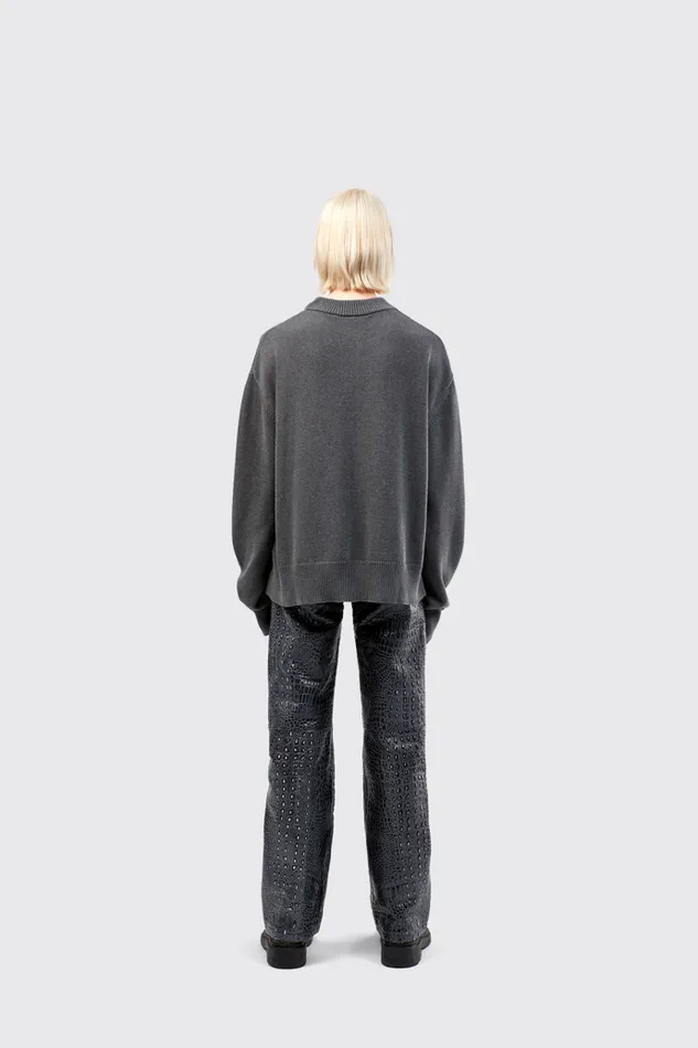Women Camper Knit Melange Knit Sweater Gray Melange Knit Sweater Women Camper Knit Melange Knit Sweater Gray Melange Knit Sweater