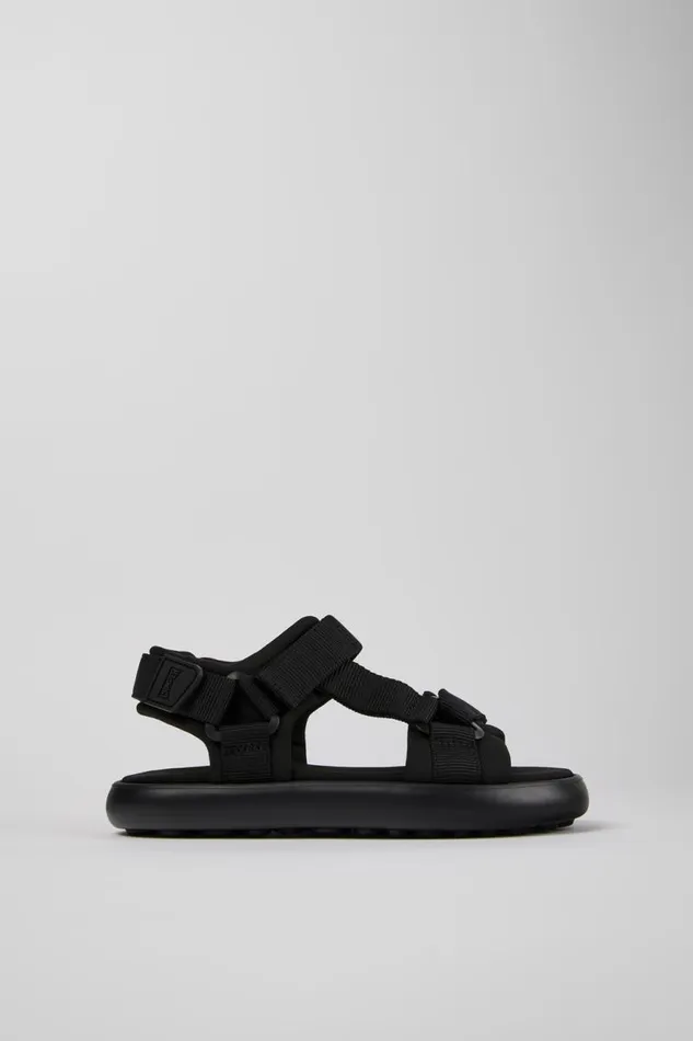 Women Camper Non Leather Shoes Pelotas Flota Black Textile Sandal Women Camper Non Leather Shoes Pelotas Flota Black Textile Sandal