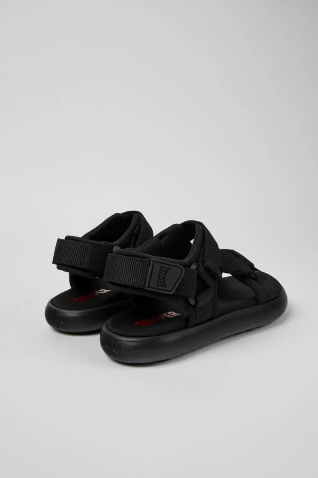 Women Camper Non Leather Shoes Pelotas Flota Black Textile Sandal Women Camper Non Leather Shoes Pelotas Flota Black Textile Sandal