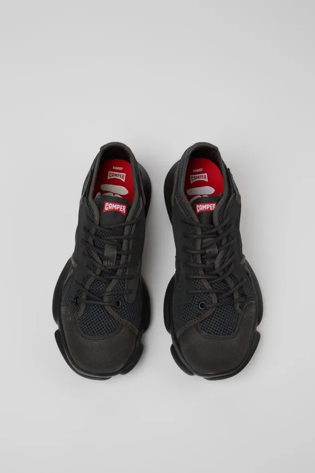 Women Camper Sneakers Karst Sorona Gray And Black Textile Sneaker
