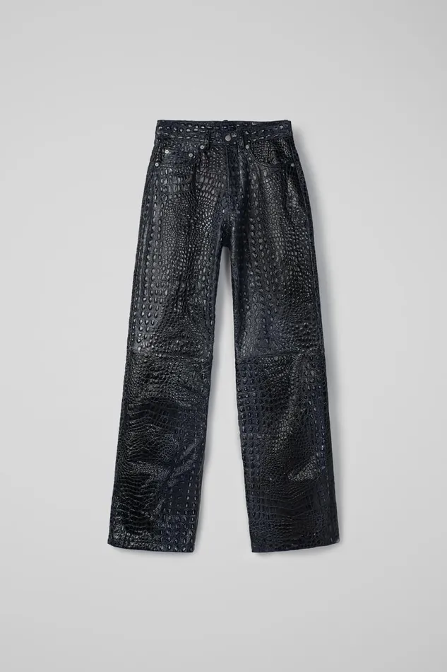 Women Camper TrousersandShorts Leather Pants Dark Gray Leather Trousers Women Camper TrousersandShorts Leather Pants Dark Gray Leather Trousers