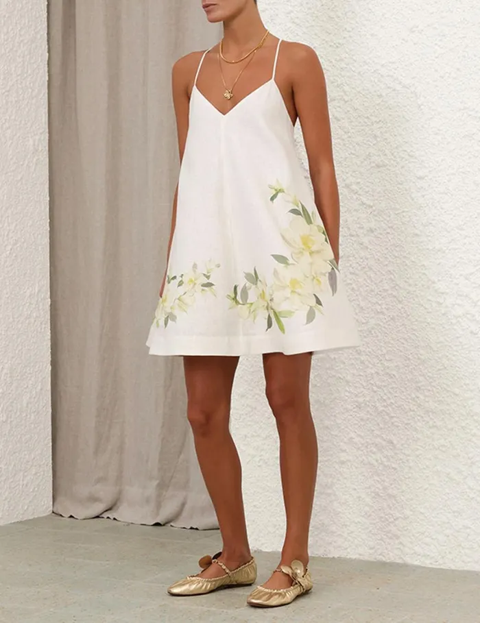 Women Clothing Zimmermann Harmony Swing Dress Ivory Magnolia