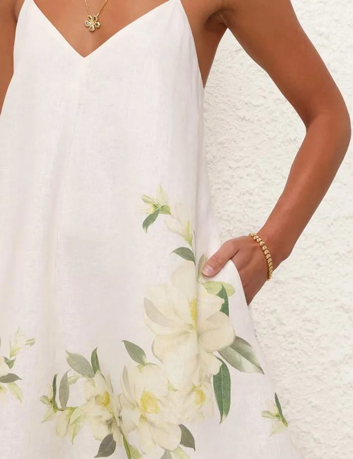 Women Clothing Zimmermann Harmony Swing Dress Ivory Magnolia