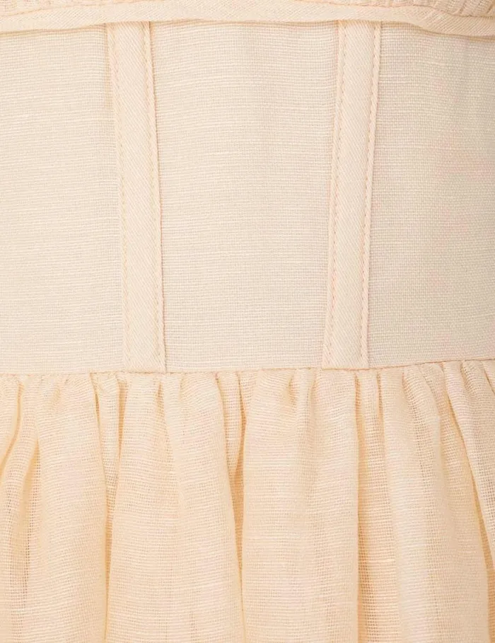 Women Clothing Zimmermann Natura Ruched Midi Dress Light Peach