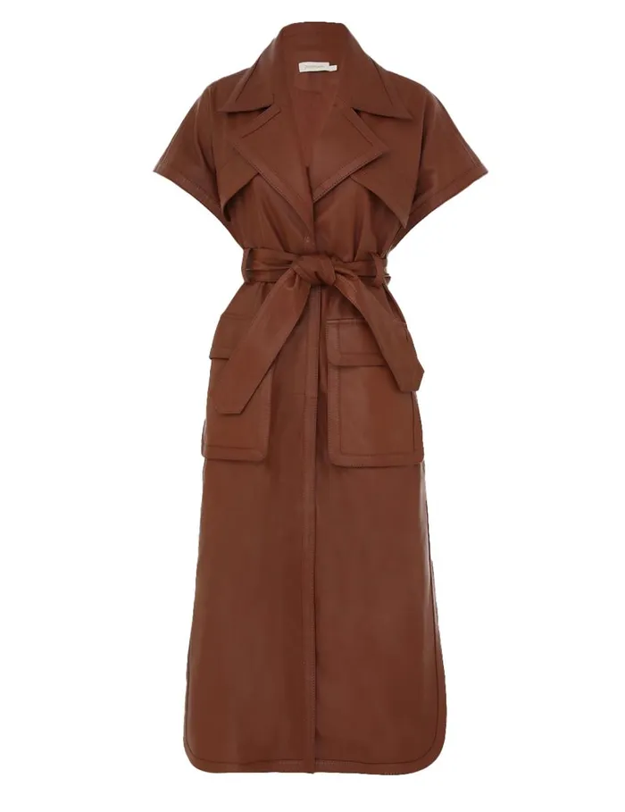 Women Clothing Zimmermann Natura Sleeveless Dress Toffee