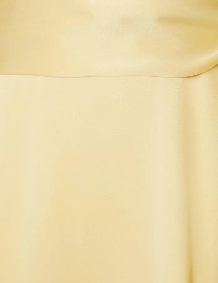 Women Clothing Zimmermann Silk Wrap Midi Dress Butter
