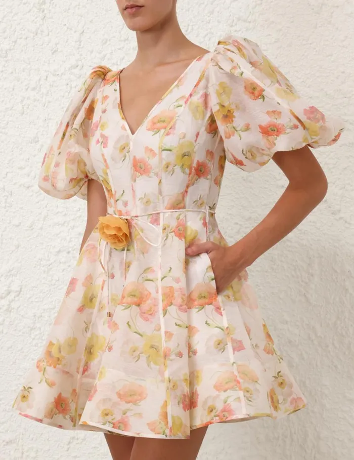 Women Clothing Zimmermann Tranquillity Flip Dress Multi Poppy