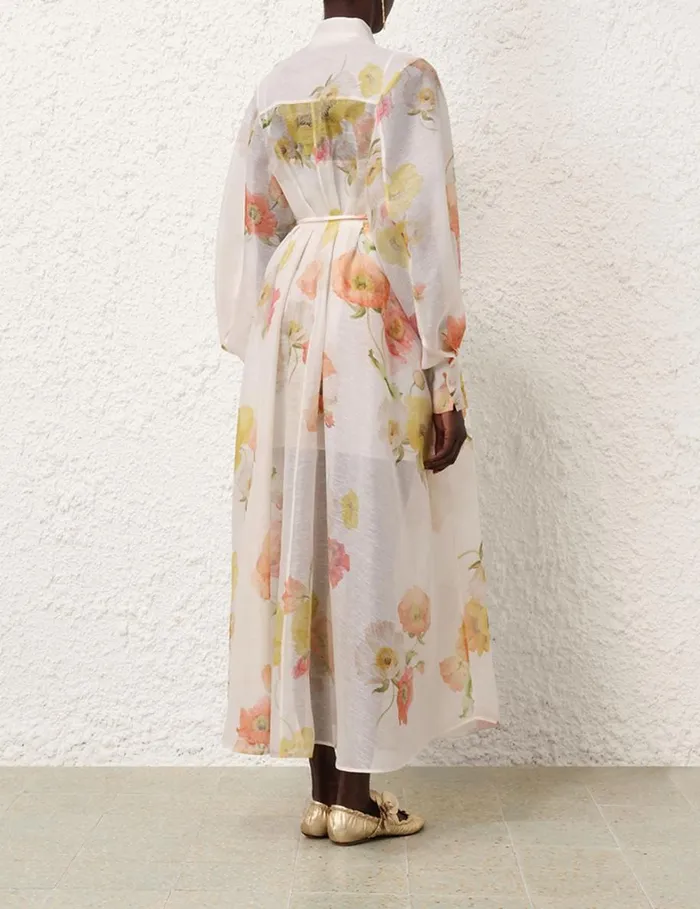 Women Clothing Zimmermann Tranquillity Shacket Dress Multi Poppy