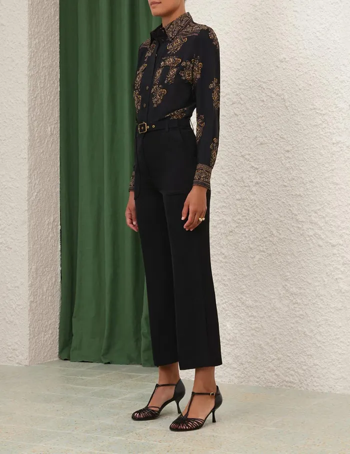 Women Clothing Zimmermann Utility Body Shirt Utility Dot Black