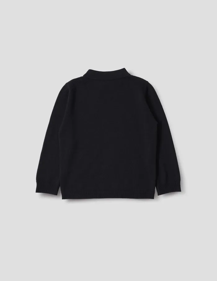 Women Cropped Sleeve Turtle Neck Black Margaret Howell Knitwear