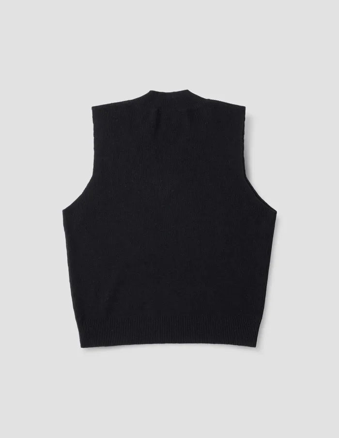 Women Cross Over V Neck Slipover Black Margaret Howell Knitwear