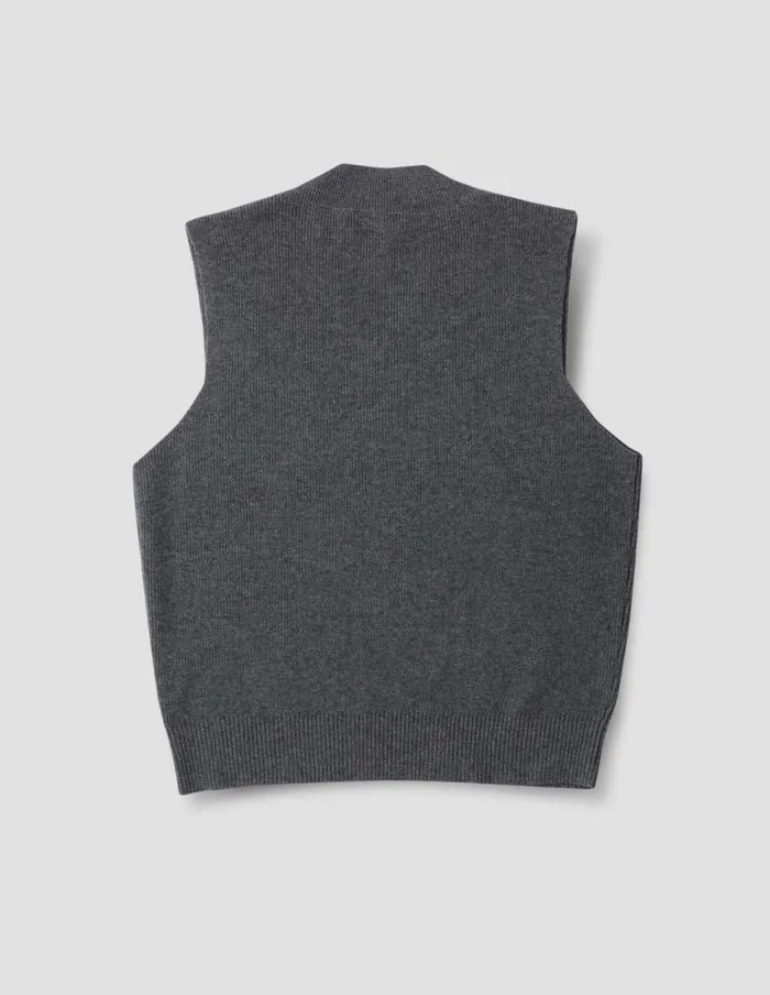 Women Cross Over V Neck Slipover Grey Flannel Margaret Howell Knitwear