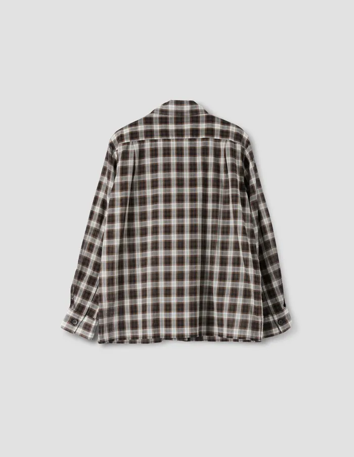 Women Curve Collar Shirt Black White Brown Margaret Howell Shirts
