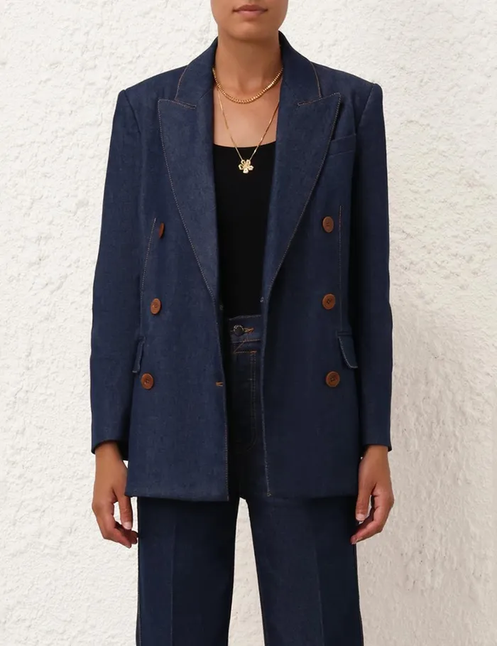 Women Denim Zimmermann Denim Blazer Ink