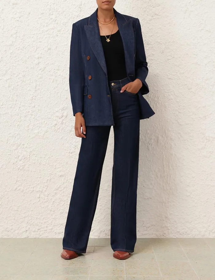 Women Denim Zimmermann Denim Blazer Ink